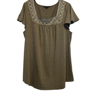 Adrianna Papell Short Sleeve Top 1X